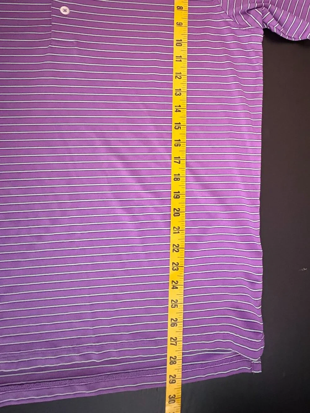 Victoria National Golf Club Polo Shirt Mens M Purple Striped F&G Tech Golf